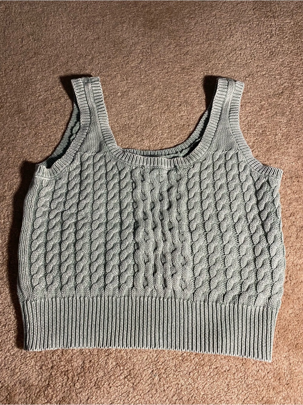 Sincerely Jules Sage Green Women’s Knitted Tank Top - Size XS